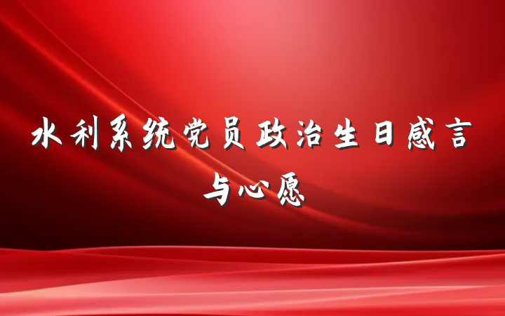 水利系统党员政治生日感言与心愿