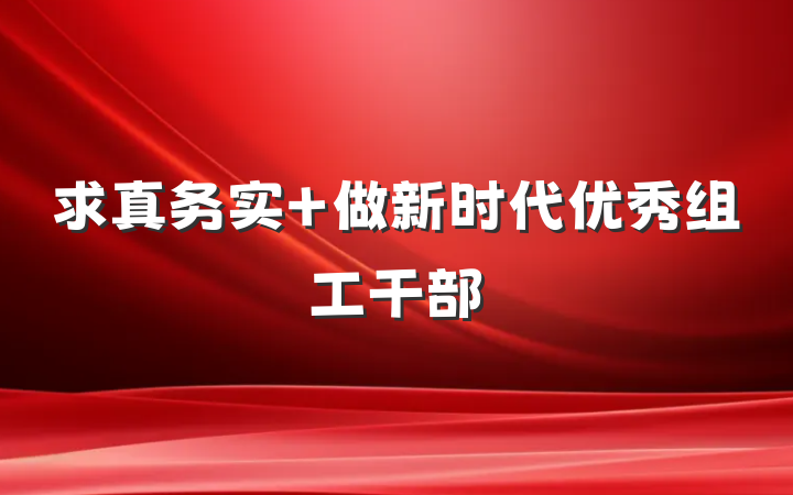 求真务实 做新时代优秀组工干部