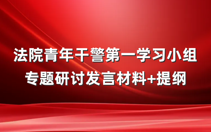 法院青年干警第一学习小组专题研讨发言材料 提纲