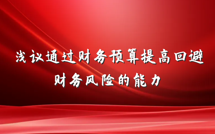 浅议通过财务预算提高回避财务风险的能力