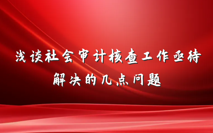 浅谈社会审计核查工作亟待解决的几点问题