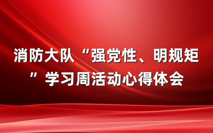 消防大队“强党性、明规矩”学习周活动心得体会