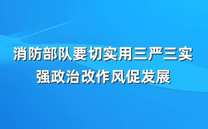 消防部队要切实用三严三实强政治改作风促发展
