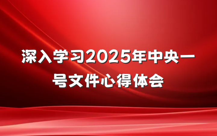 深入学习2025年中央一号文件心得体会