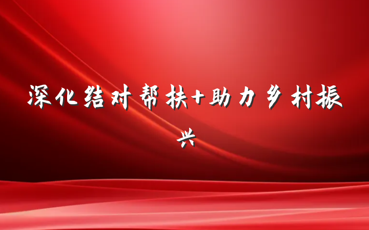 深化结对帮扶 助力乡村振兴