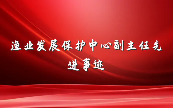 渔业发展保护中心副主任先进事迹