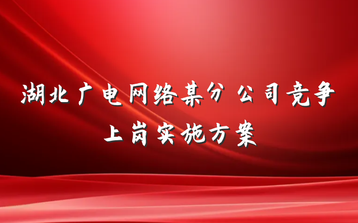 湖北广电网络某分公司竞争上岗实施方案
