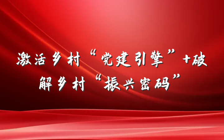激活乡村“党建引擎”+破解乡村“振兴密码”