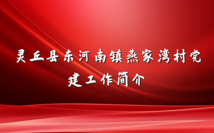 灵丘县东河南镇燕家湾村党建工作简介
