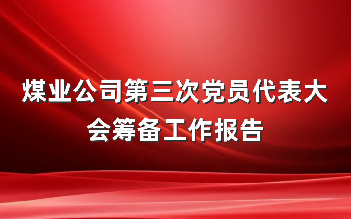 煤业公司第三次党员代表大会筹备工作报告