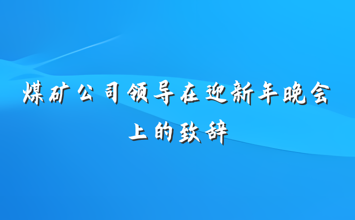 煤矿公司领导在迎新年晚会上的致辞