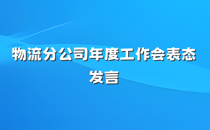 物流分公司年度工作会表态发言