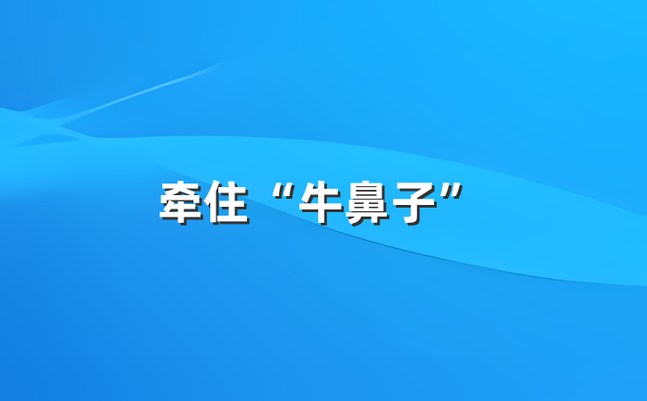 牵住“牛鼻子”
