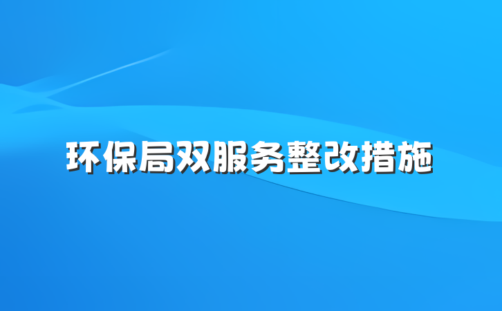 环保局双服务整改措施