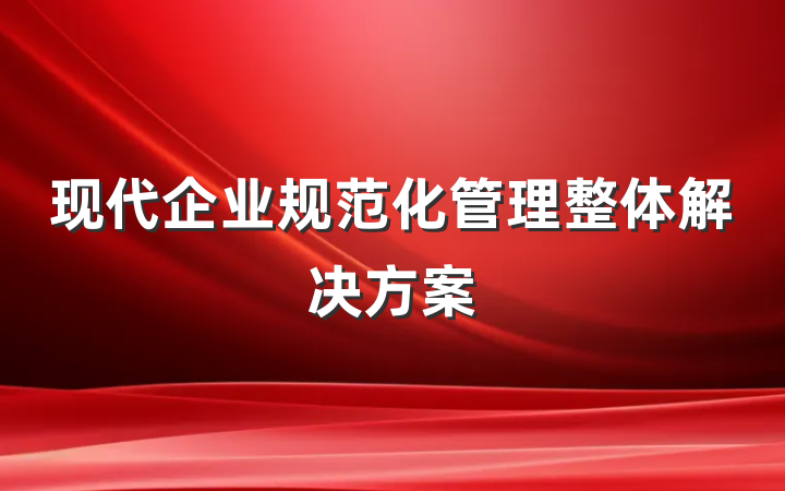 现代企业规范化管理整体解决方案