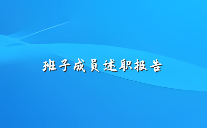 班子成员述职报告