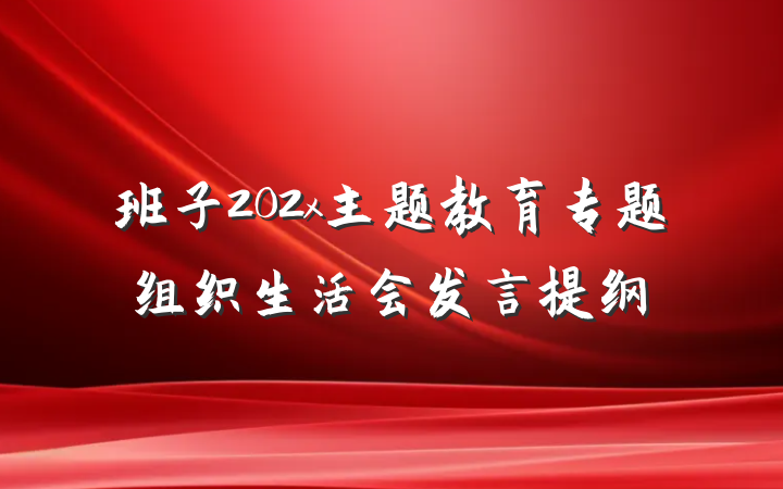 班子202x主题教育专题组织生活会发言提纲