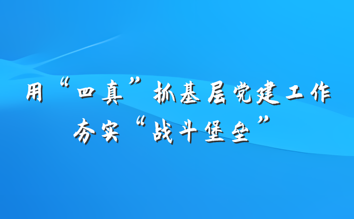用“四真”抓基层党建工作夯实“战斗堡垒”