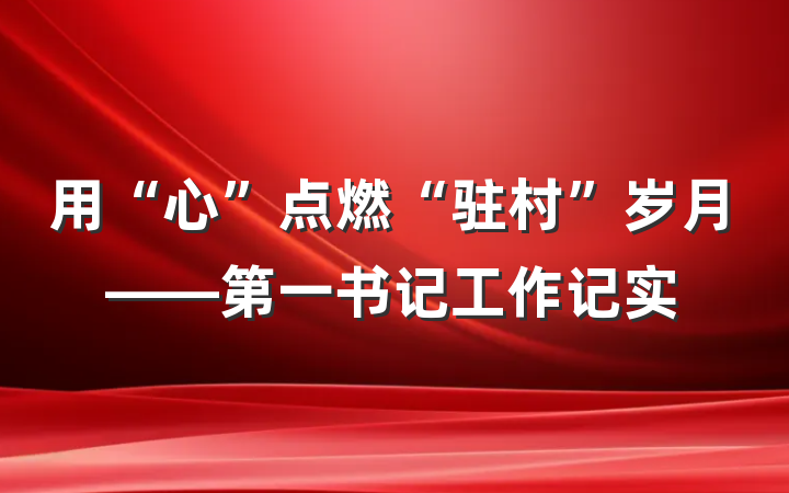 用“心”点燃“驻村”岁月——第一书记工作记实