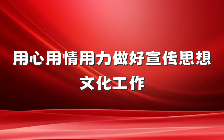 用心用情用力做好宣传思想文化工作