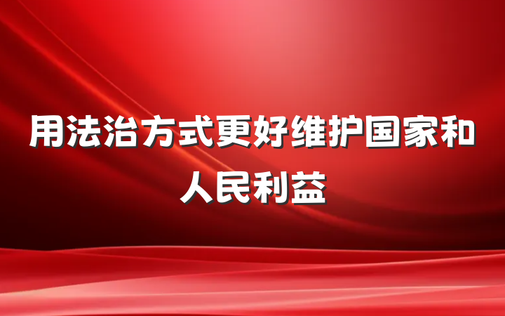 用法治方式更好维护国家和人民利益
