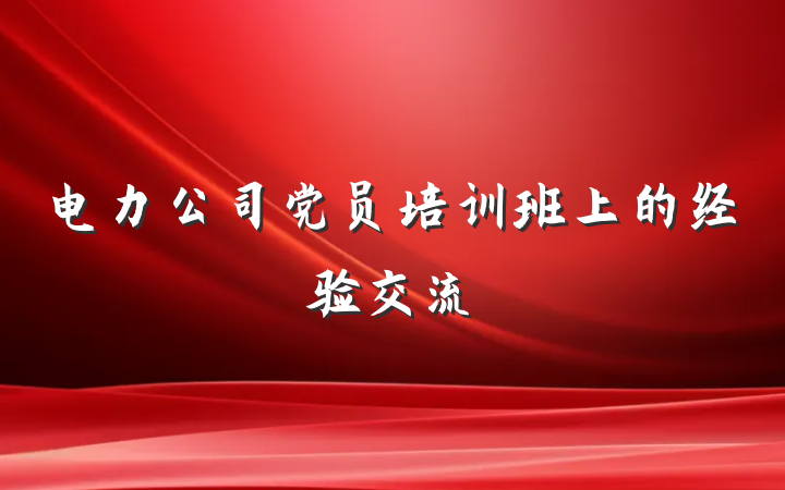电力公司党员培训班上的经验交流