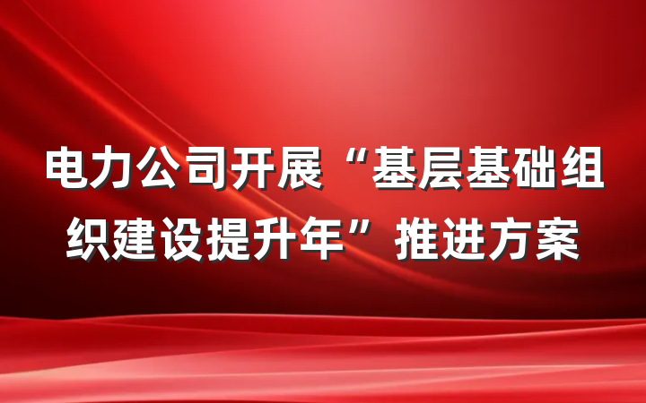 电力公司开展“基层基础组织建设提升年”推进方案