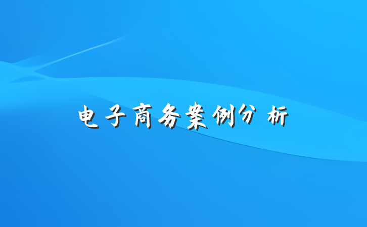 电子商务案例分析