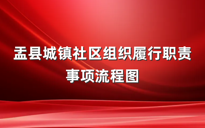 盂县城镇社区组织履行职责事项流程图