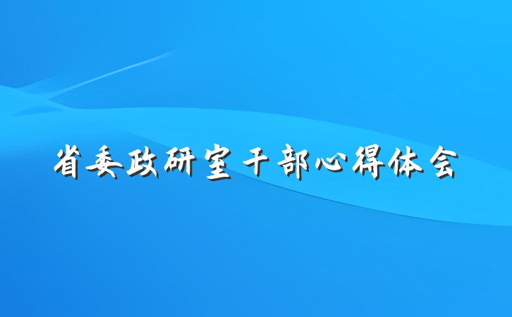 省委政研室干部心得体会
