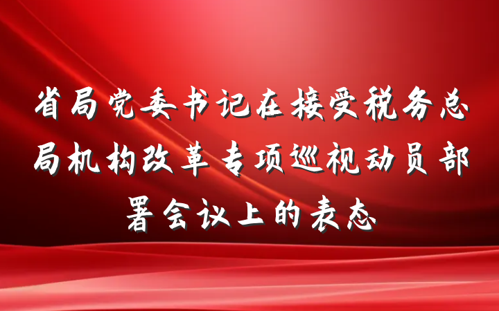 省局党委书记在接受税务总局机构改革专项巡视动员部署会议上的表态