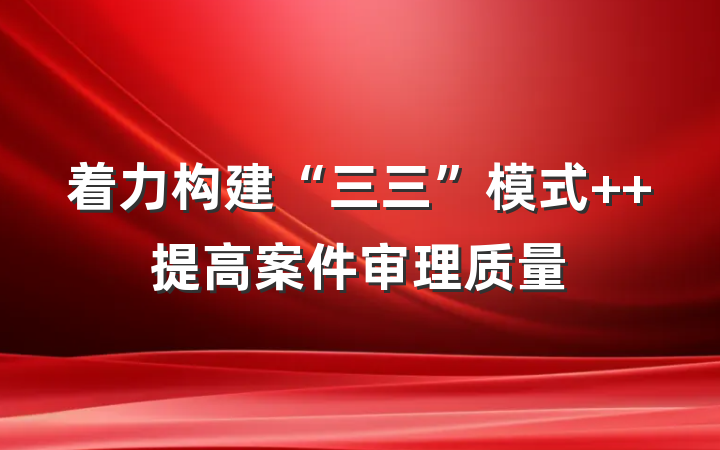 着力构建“三三”模式  提高案件审理质量