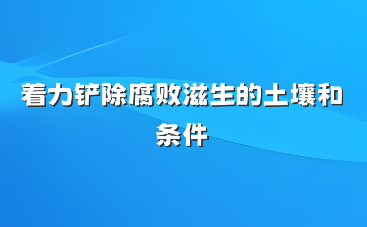 着力铲除腐败滋生的土壤和条件