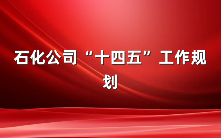 石化公司“十四五”工作规划