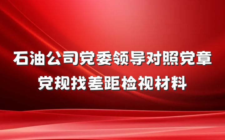 石油公司党委领导对照党章党规找差距检视材料