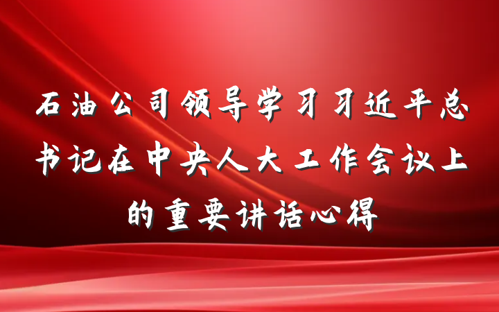 石油公司领导学习习近平总书记在中央人大工作会议上的重要讲话心得