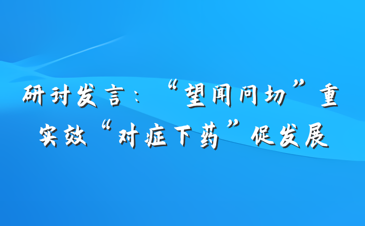 研讨发言：“望闻问切”重实效“对症下药”促发展