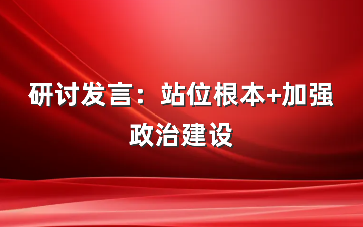 研讨发言：站位根本 加强政治建设