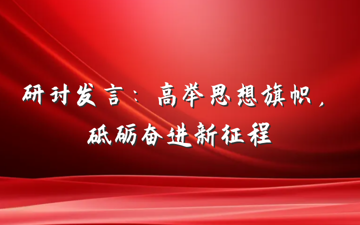 研讨发言：高举思想旗帜，砥砺奋进新征程