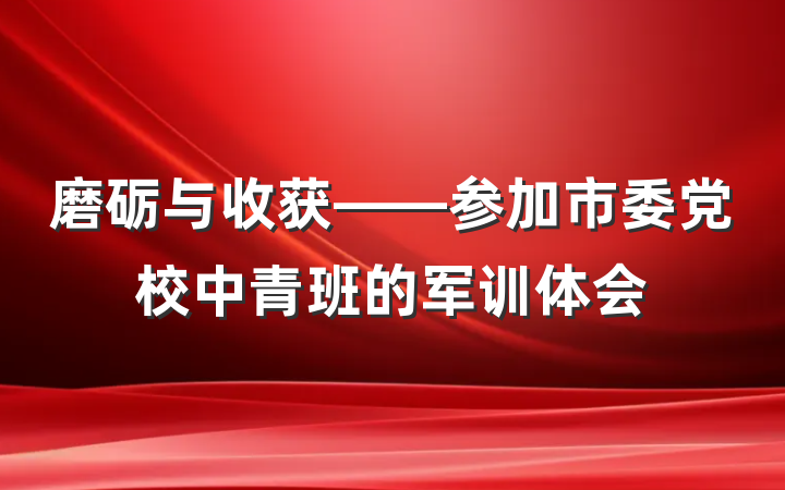 磨砺与收获——参加市委党校中青班的军训体会