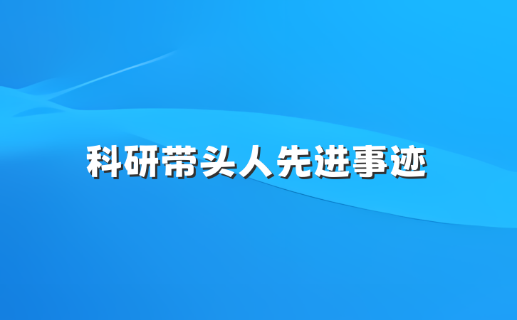 科研带头人先进事迹
