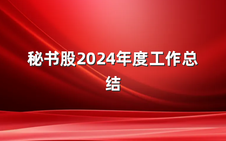 秘书股2024年度工作总结