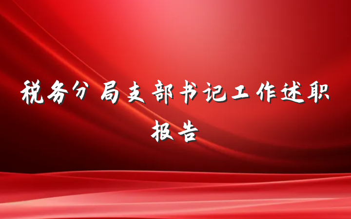税务分局支部书记工作述职报告