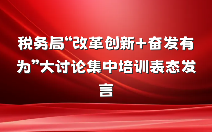 税务局“改革创新 奋发有为”大讨论集中培训表态发言
