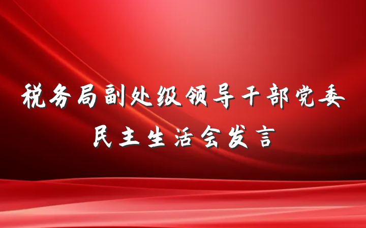 税务局副处级领导干部党委民主生活会发言