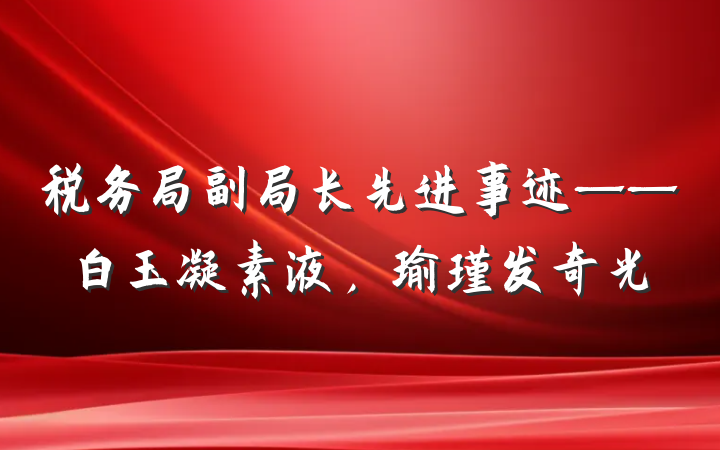 税务局副局长先进事迹——白玉凝素液,瑜瑾发奇光