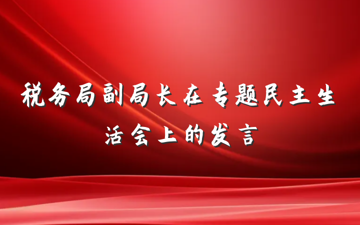 税务局副局长在专题民主生活会上的发言