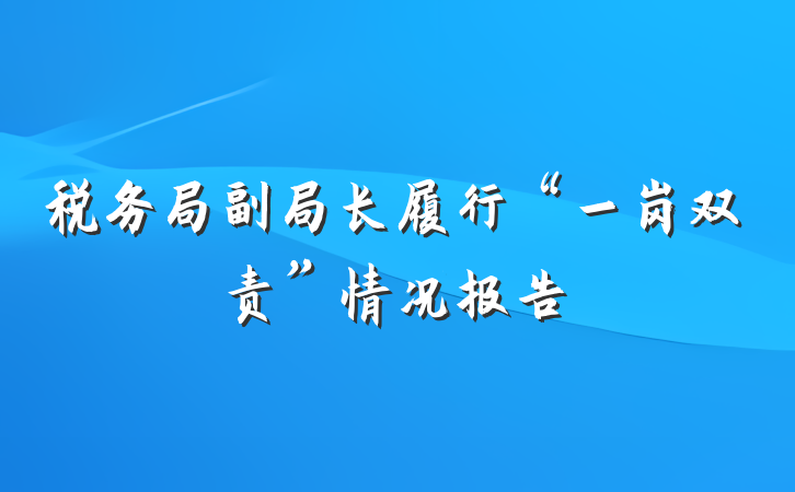 税务局副局长履行“一岗双责”情况报告