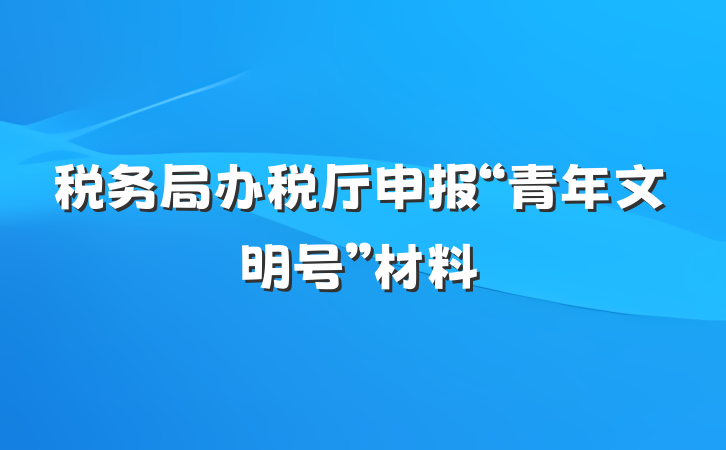 税务局办税厅申报“青年文明号”材料