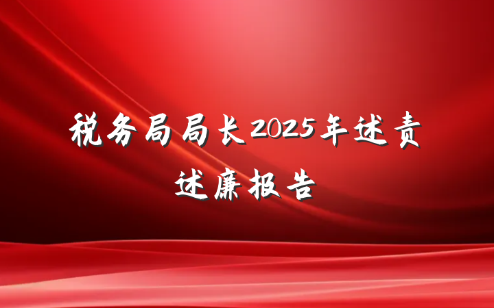 税务局局长2025年述责述廉报告
